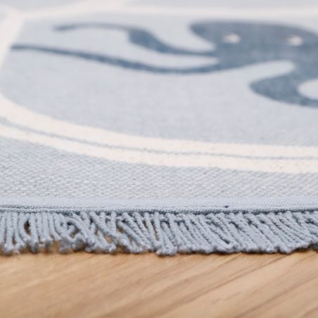 Tapis rond chambre enfant 100% coton Little Deep Blue Tapis rond chambre enfant 100% coton Little Deep Blue
