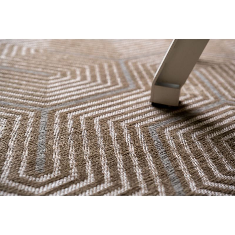Tapis moderne tissé plat Labyrinth Roman Beige meuble