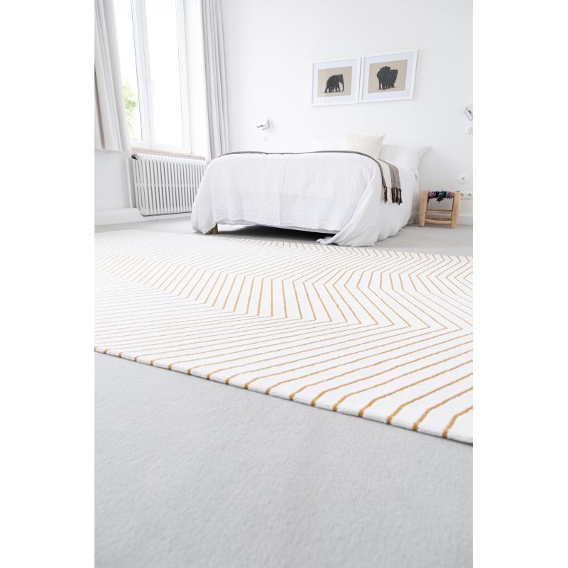 Tapis design tissé plat San Andreas White Gold