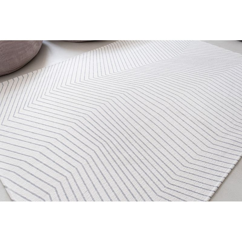 Tapis design tissé plat San Andreas White Grey