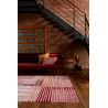 Tapis de salon moderne pure laine Asuncion rouge multicolore