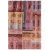Tapis de salon moderne pure laine Asuncion rouge multicolore