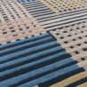 Tapis de salon moderne pure laine Asuncion bleu multicolore