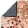 Tapis de salon moderne tufté main en laine et viscose Belem rose multicolore