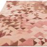 Tapis de salon moderne tufté main en laine et viscose Belem rose multicolore