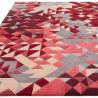 Tapis de salon moderne tufté main en laine et viscose Belem rouge multicolore