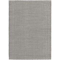 Tapis Design tissé main laine et viscose Rhythm Noir Blanc