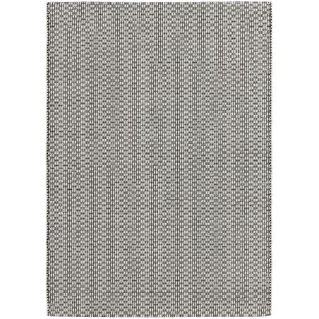 Tapis Design tissé main laine et viscose Rhythm Noir Blanc