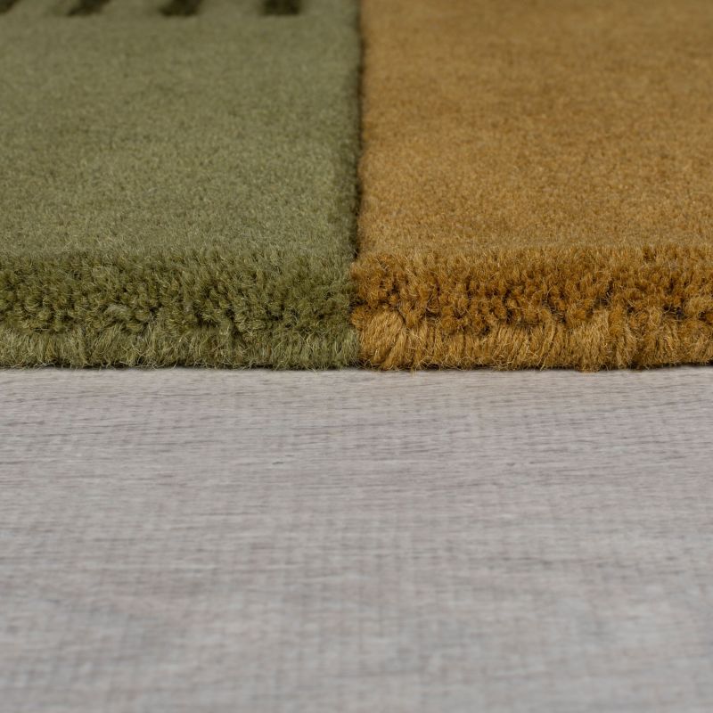 Tapis moderne forme originale Abstract Losange vert multicolore