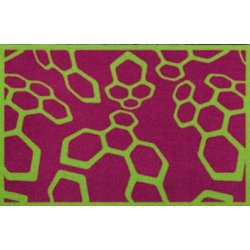 Tapis d'Entrée Design Violet et Vert