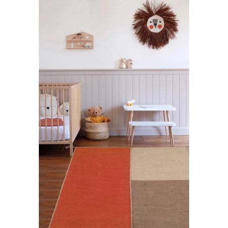 Tapis deco en jute naturelle Dune Paprika Ecru et taupe Tapis deco en jute naturelle Dune Paprika Ecru et taupe