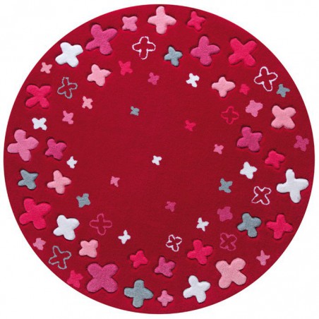 Tapis Rond pour Enfant Bloom Field Rouge par Esprit Home Tapis Rond pour Enfant Bloom Field Rouge par Esprit Home