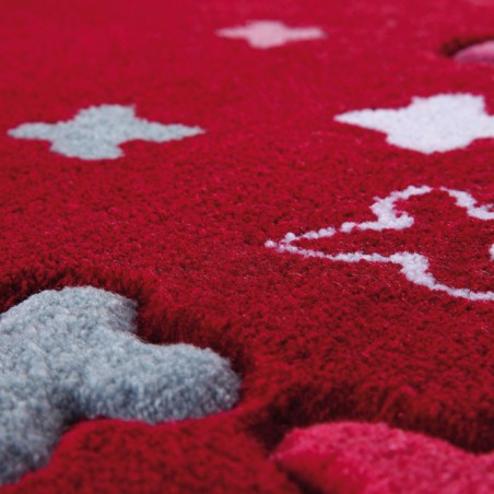 Tapis Rond pour Enfant Bloom Field Rouge par Esprit Home Tapis Rond pour Enfant Bloom Field Rouge par Esprit Home