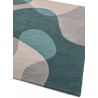 Tapis de Salon original moderne pure laine Medley Gris et Bleu Teal
