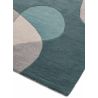 Tapis de Salon original moderne pure laine Medley Gris et Bleu Teal