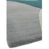 Tapis de Salon original moderne pure laine Medley Gris et Bleu Teal