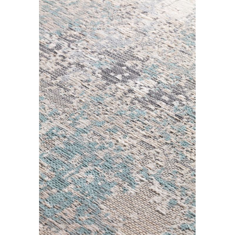Tapis en laine et coton motif fondu écru, beige, gris et bleu ciel Lomé