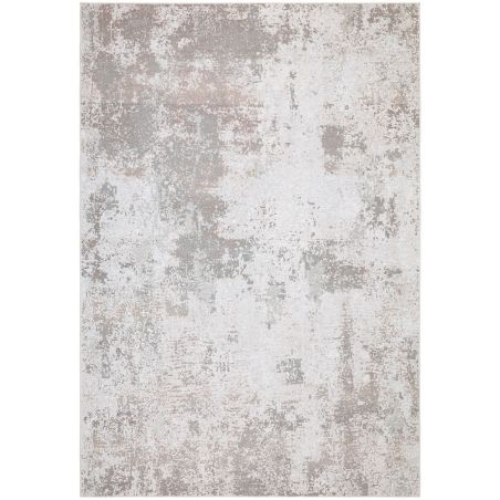 Tapis en laine et coton motif fondu écru, beige et gris Kumasi