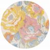 Tapis de salon rond bouquet Abeba coloris multicolore pastel chambre bureau rond