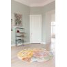 Tapis de salon Abeba motif floral multicolore pastel bureau rond
