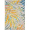 Tapis polyester Harare motifs fleurs multicolore orange jaune bleu salon