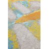 Tapis polyester Harare motifs fleurs multicolore orange jaune bleu bureau
