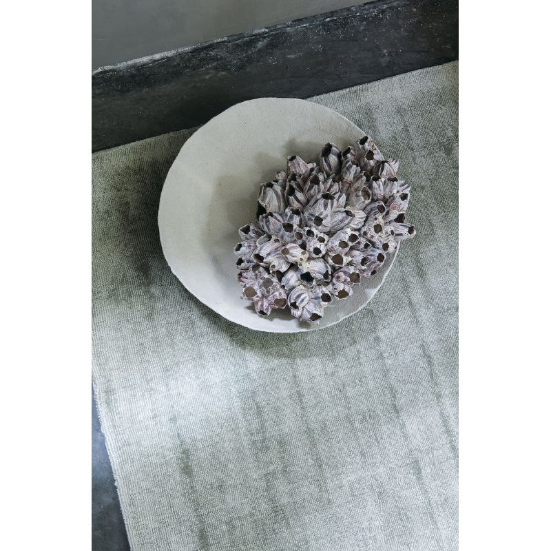 Tapis de salon prestige tissé main en viscose Current Vert Céladon