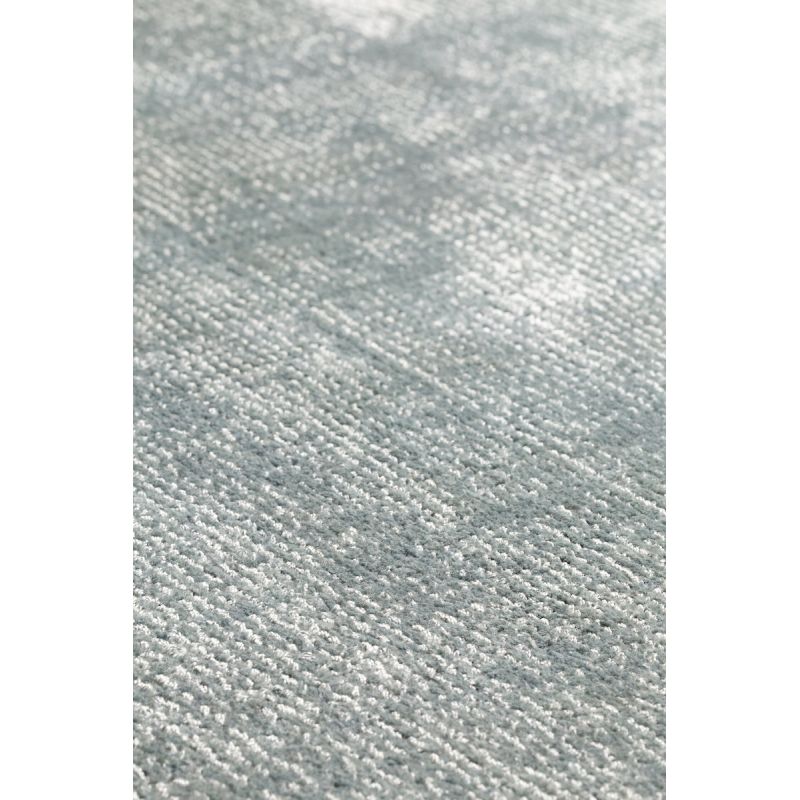 Tapis de salon prestige tissé main en viscose Current Vert Céladon