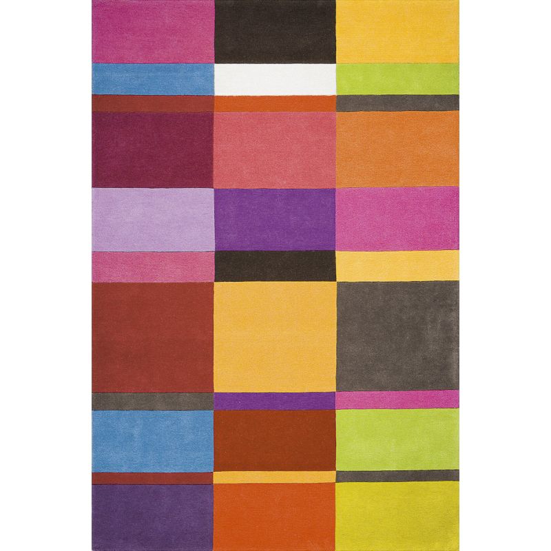 Tapis de salon Haut de Gamme en laine Patch Multicolore