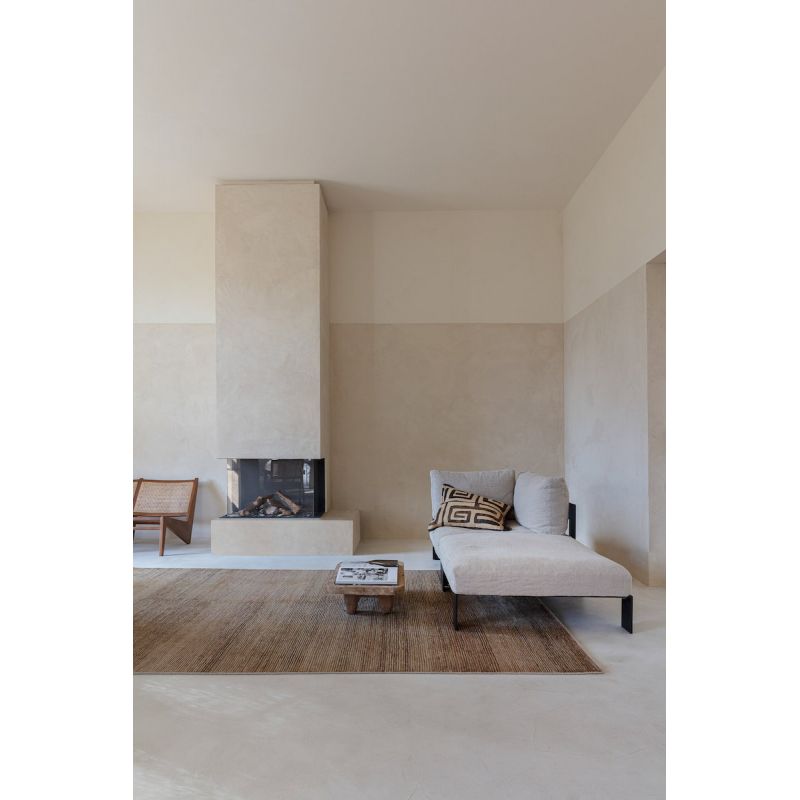 Tapis de séjour Haut de Gamme tissé à la main en laine Dune caramel