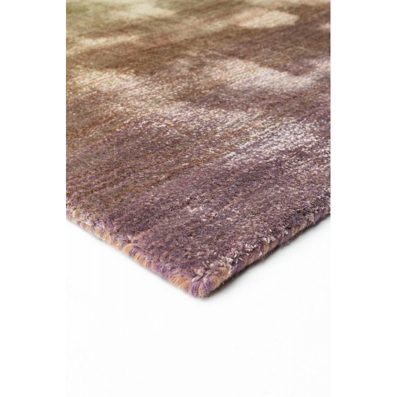 Tapis de salon haut de gamme en laine et viscose Desert multicolore