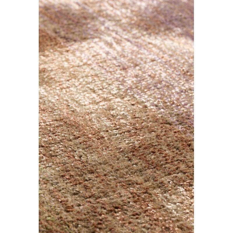 Tapis de salon haut de gamme en laine et viscose Desert multicolore