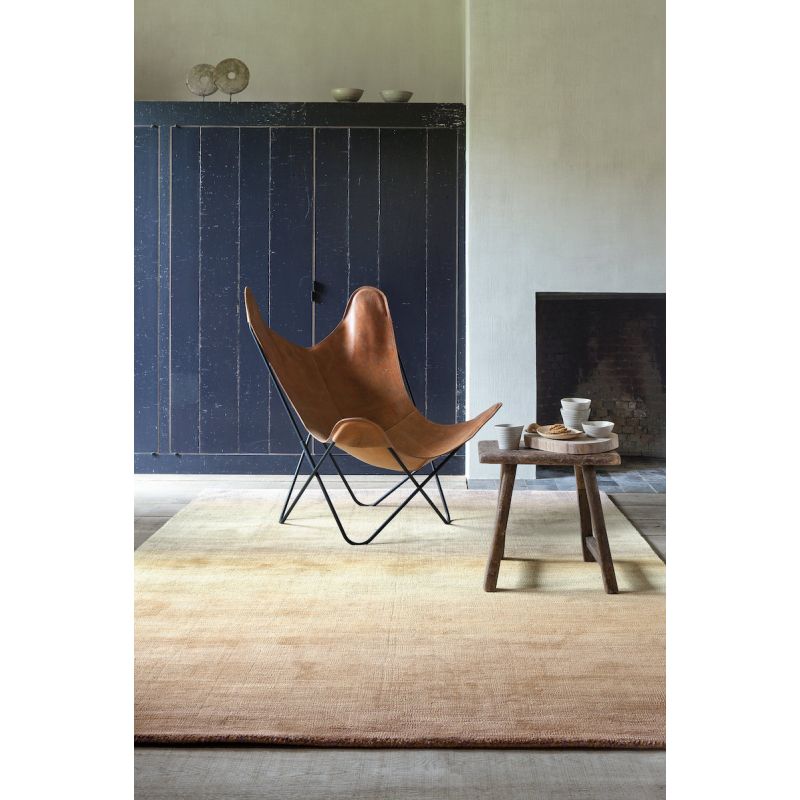 Tapis de salon haut de gamme en laine et viscose Desert multicolore