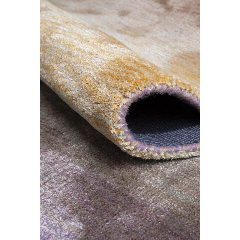 Tapis de salon haut de gamme en laine et viscose Desert multicolore