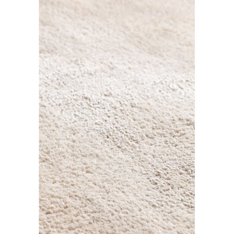 Tapis de salon design haut de gamme en viscose Traces Blanc Cassé