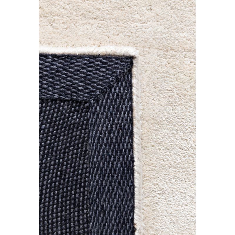 Tapis de salon design haut de gamme en viscose Traces Blanc Cassé