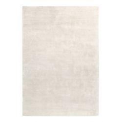 Tapis de salon design haut de gamme en viscose Traces Blanc Cassé