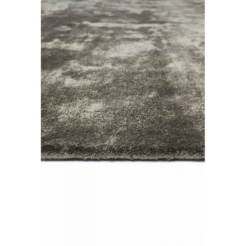 Tapis de salon design haut de gamme en viscose Traces Gris taupe