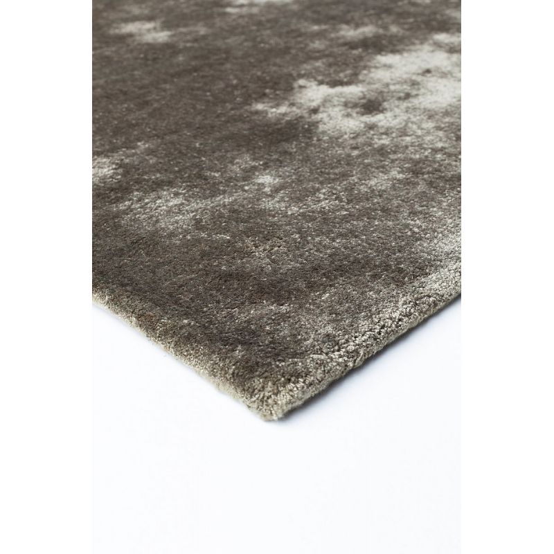 Tapis de salon design haut de gamme en viscose Traces Gris taupe