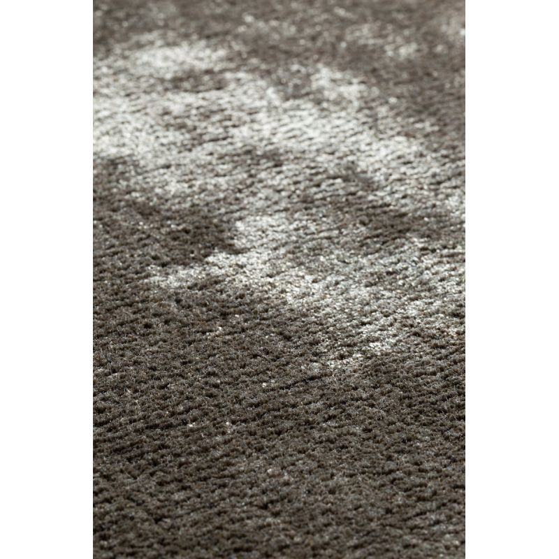 Tapis de salon design haut de gamme en viscose Traces Gris taupe