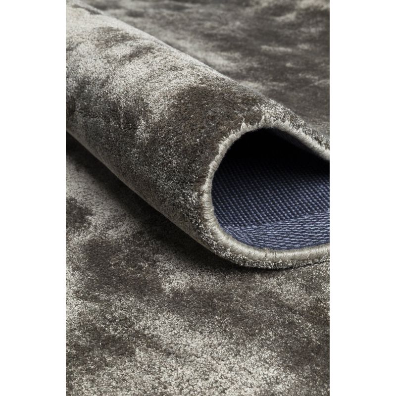 Tapis de salon design haut de gamme en viscose Traces Gris taupe