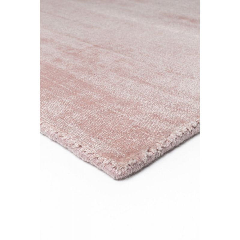 Tapis de salon prestige tissé main en viscose Current Rose poudré