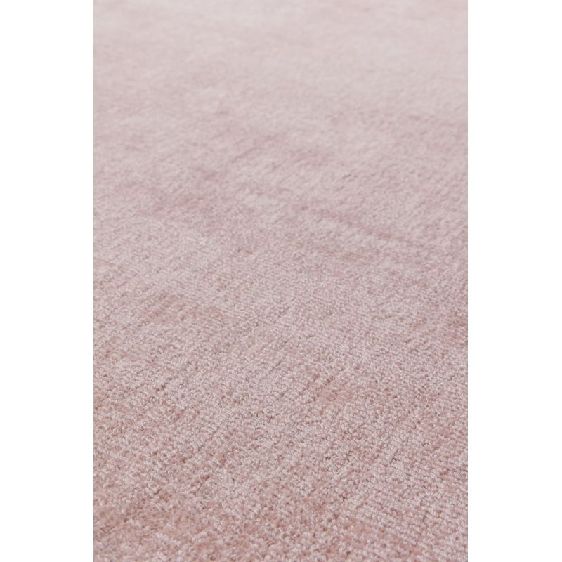 Tapis de salon prestige tissé main en viscose Current Rose poudré