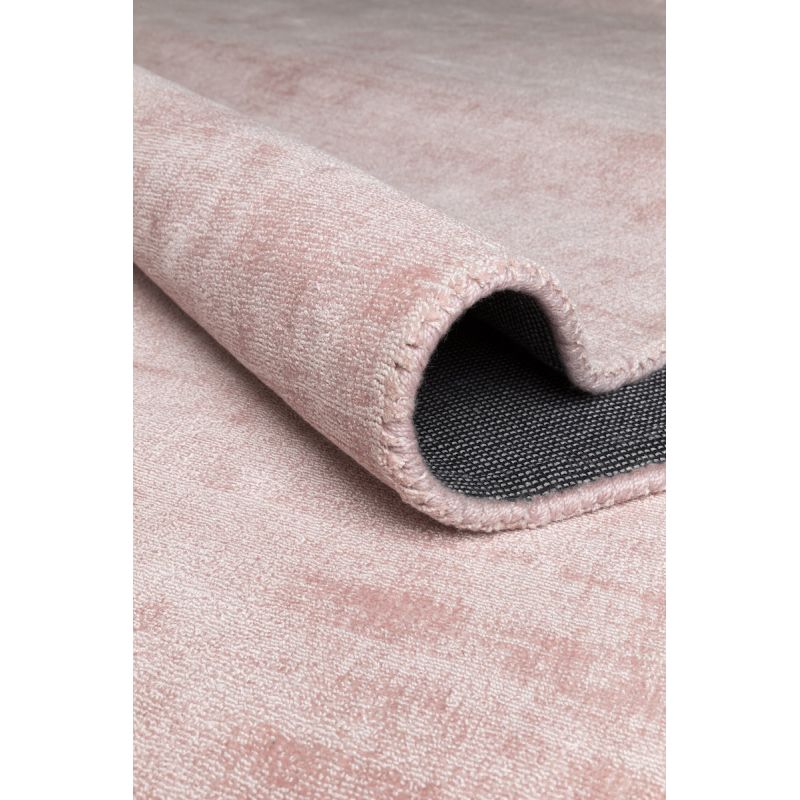 Tapis de salon prestige tissé main en viscose Current Rose poudré