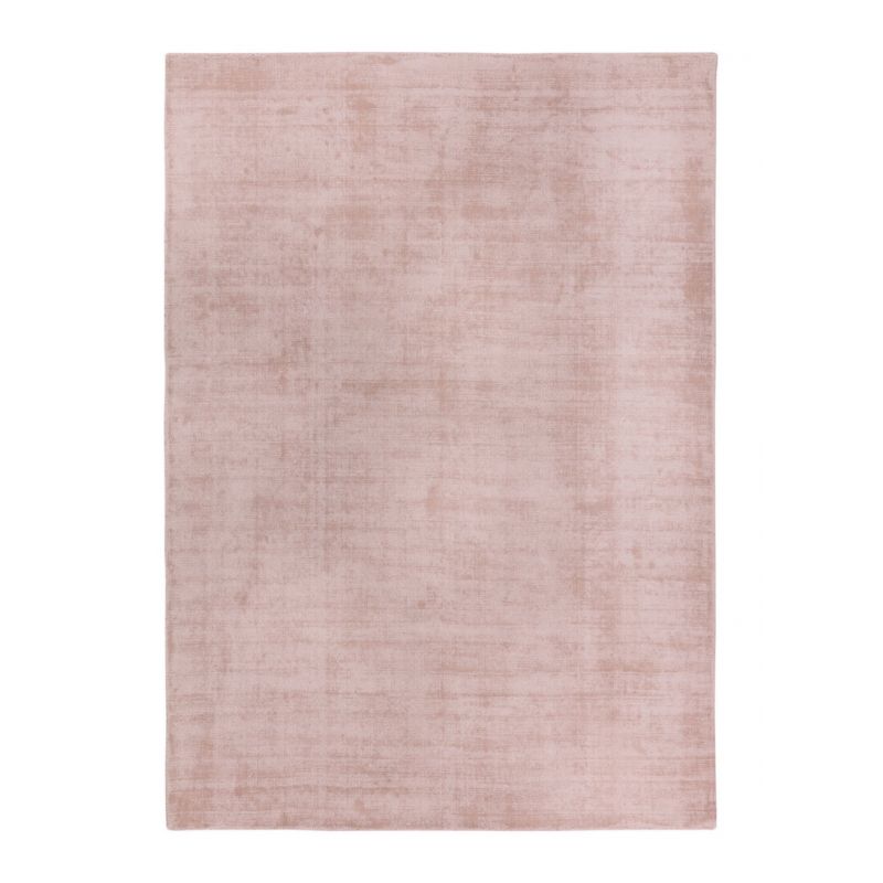 Tapis de salon prestige tissé main en viscose Current Rose poudré - LIGNE PURE