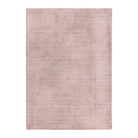 Tapis de salon prestige tissé main en viscose Current Rose poudré