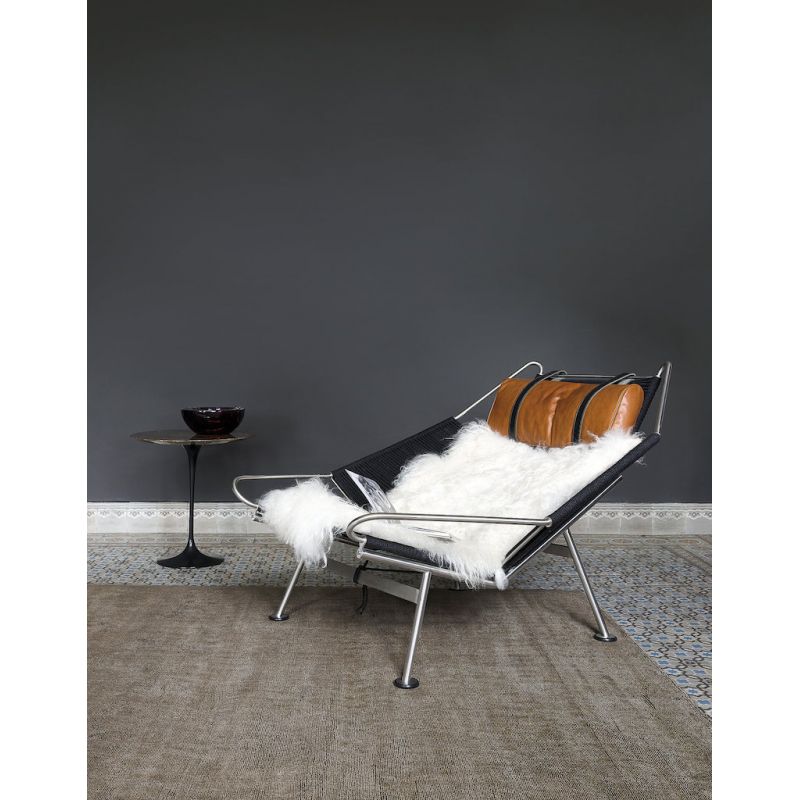 Tapis de salon prestige tissé main en viscose Current Reflets Taupe