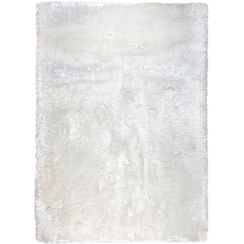 Tapis de salon shaggy Haut de Gamme Adore Blanc - LIGNE PURE