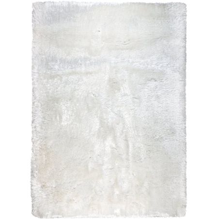 Tapis de salon shaggy Haut de Gamme Adore Blanc