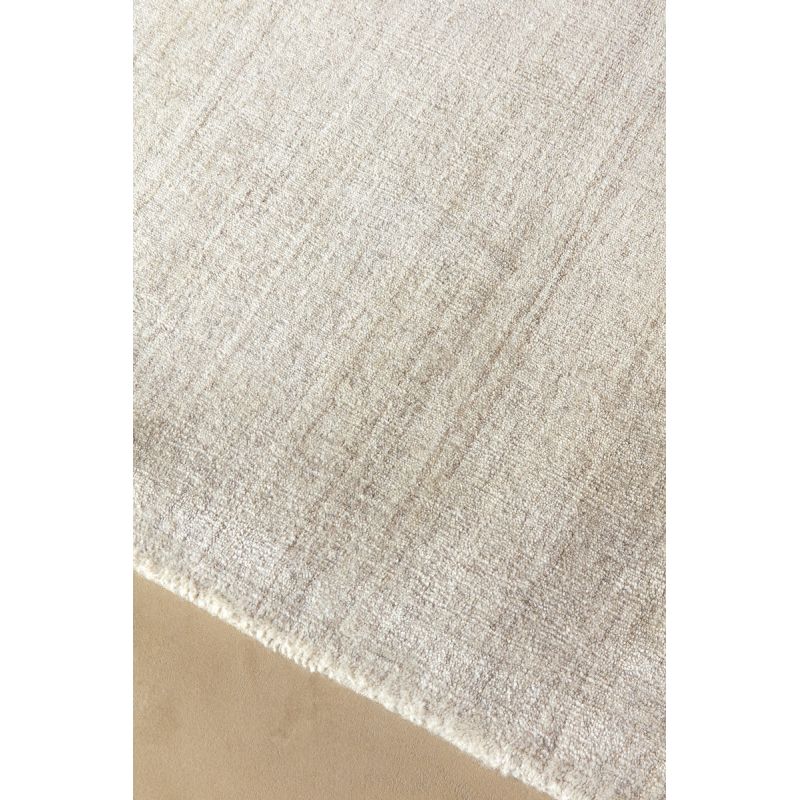 Tapis Design tissé main en viscose et laine Chiné ivoire Ripple